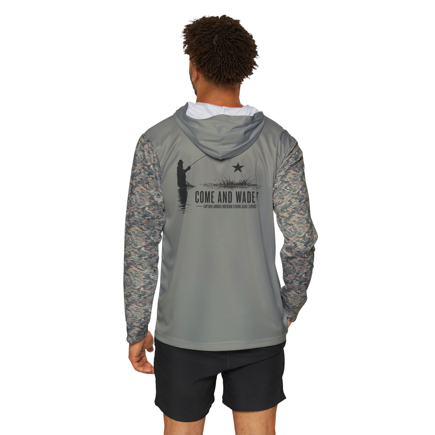 Come and Wade It Hoodie | Fishing Graphic, Camo Sleeves, Angler Design