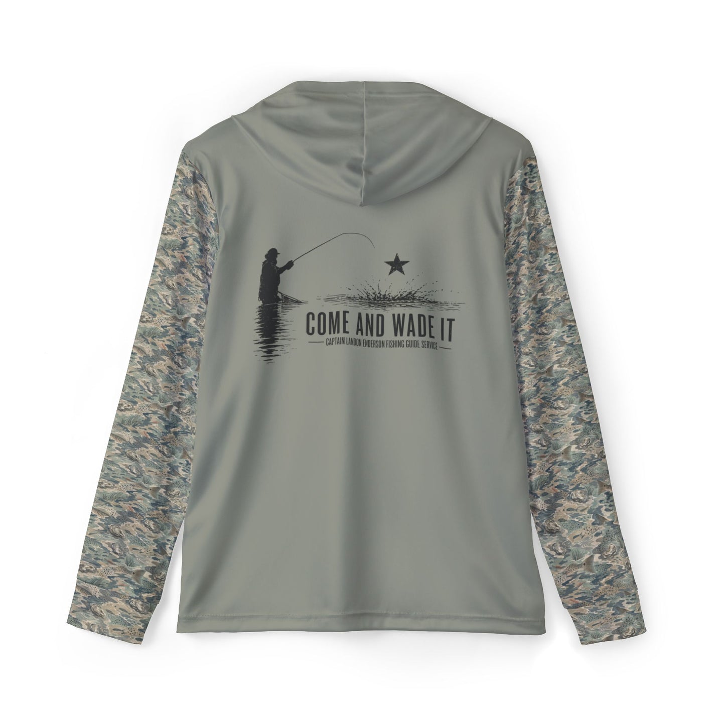 Come and Wade It Hoodie | Fishing Graphic, Camo Sleeves, Angler Design